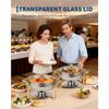 Chafing Dishes for Buffet,  Buffet Servers and Warmers , Round Chafing Dishes with Glass Lid, Stainless Steel Food Warmers for Parties, Banquet