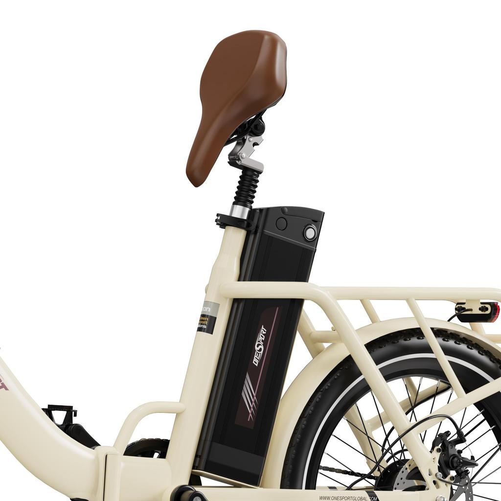 "ONESPORT OT16-2 Folding E-Bike - 250W Motor, 120km Range, 20" Tires, Shimano 7-Speed, IPX5 Waterproof, Compact Design"