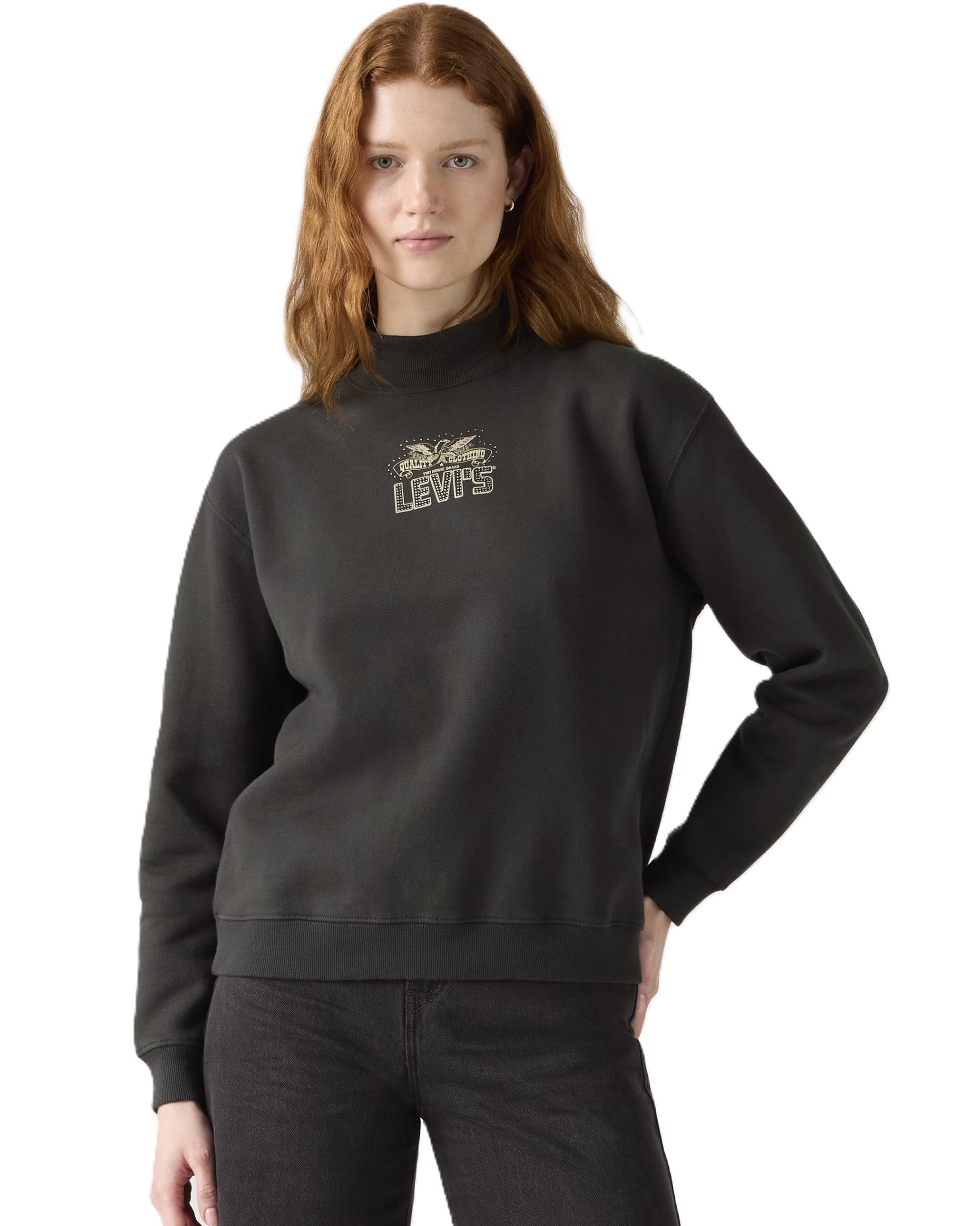 

Levi s GRAPHIC COLLINS Mock Neck Pullover Sweatshirt Long Sleeve Women s US M 003R9-0000