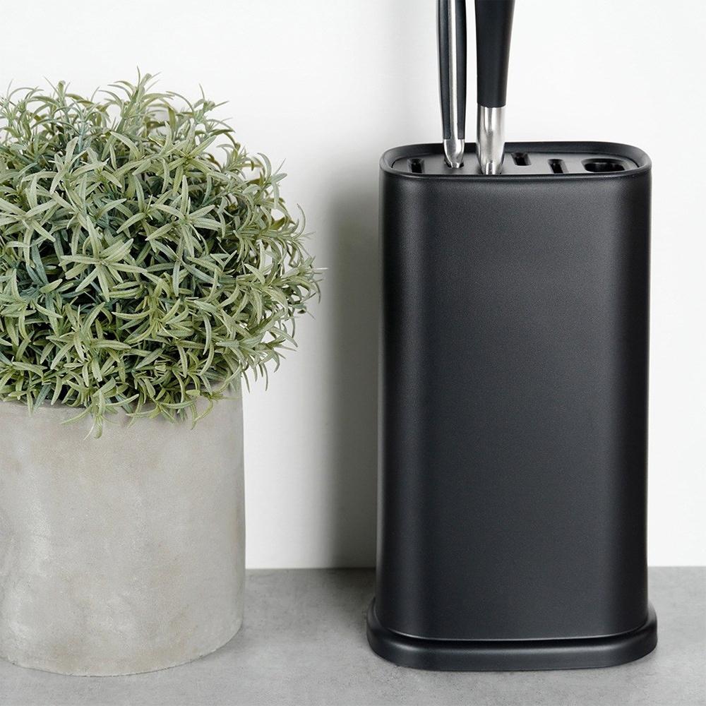 Stojak Noże Kuchenne Czarny Blok do Noży Kuchennych Uniwersalny Kuchenny