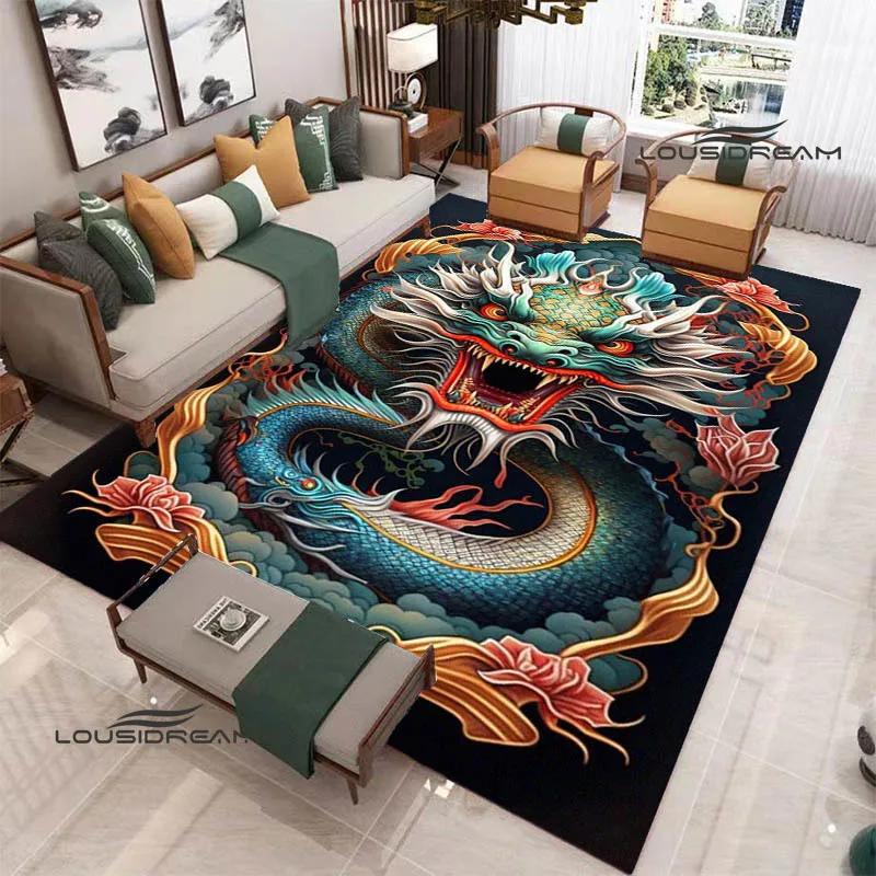 3D Retro dragon printed carpet kitchen mats Non -slip carpet outdoor carpets area rug bedroom decor birthday gift