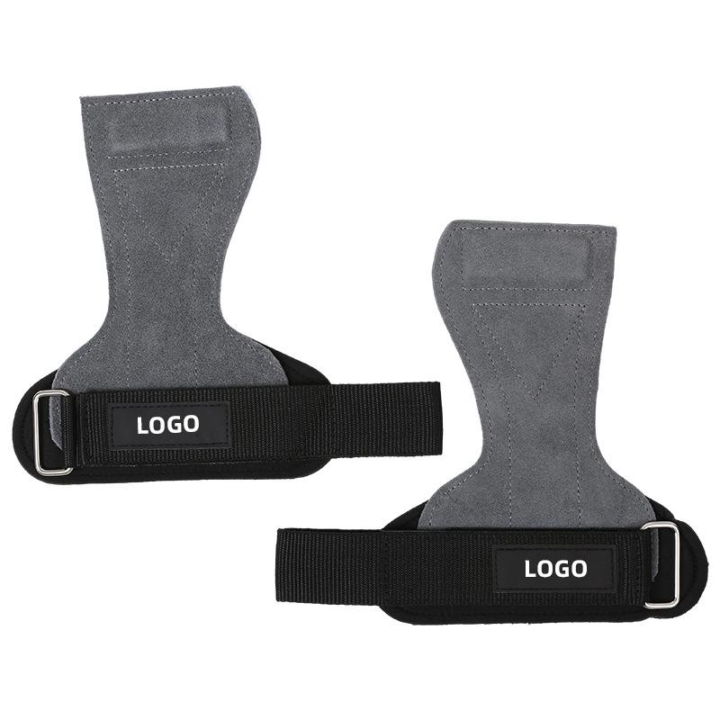 Oem Custom Logo Leather Hand Grip Pads Weightlifting Strap Fitness Strength With Wrist Support Glove