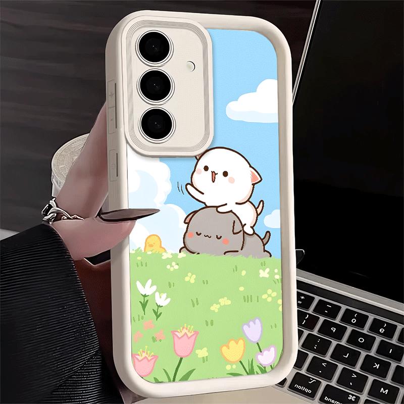 Phone Case for Samsung Galaxy A17 A16 A15 A14 A13 Cartoon Cute Peach Goma A56 A36 A26 A55 A35 A25 A54 A34 A24 A53 A33 A23 A07 A0