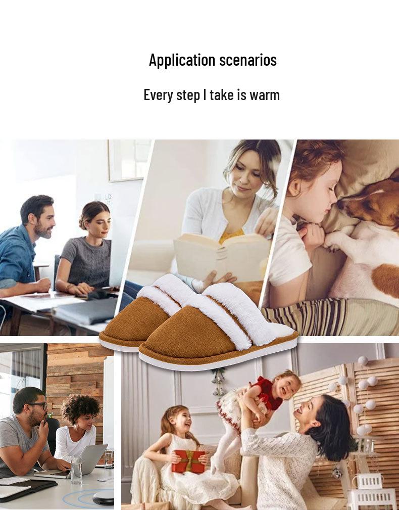 Cross-Border Patchwork Rabbit Fur Cotton Slippers, Men’s & Women’s Furry Velvet Thick Bottom Home Slippers