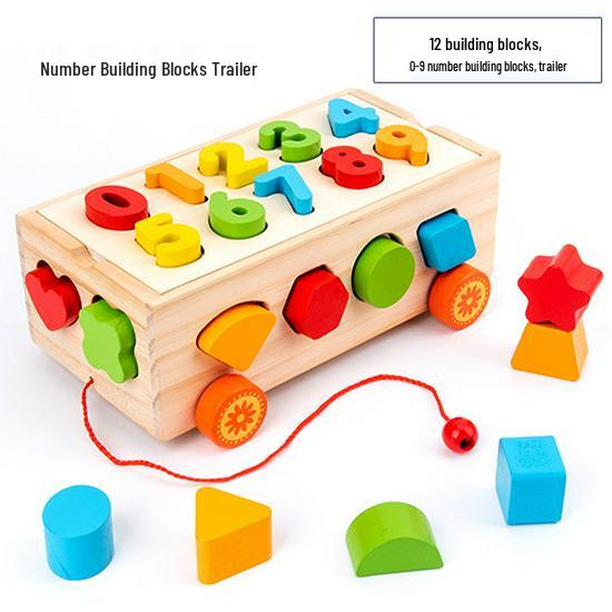

Деревянный пазл в форме прицепа с цифрами для раннего развития