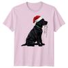 Black Labrador Dog Christmas Holidays Unisexs Unisexs Graphic Tee Santa Hat Lights