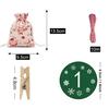 24 PCS Christmas Calendar Countdown Bag Candy Chocolate Sack Linen Storage Pouch