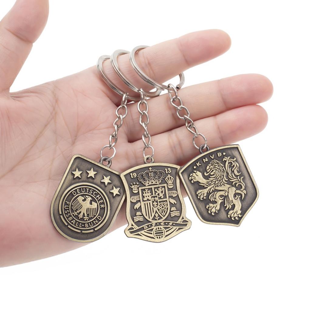 2026 Soccer Team Badge Keychain, National Team Zinc Alloy Key Ring with World Cup Logos, Durable Metal Car Accessories for Football Fans