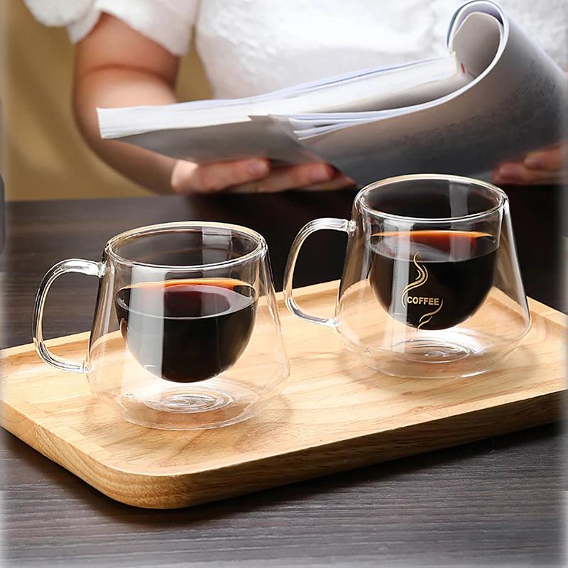 Double Glass Coffee Cup, Heat-resistant Italian Espresso Cup, Insulated Cup, Latte Cappuccino Tea Beverage Set