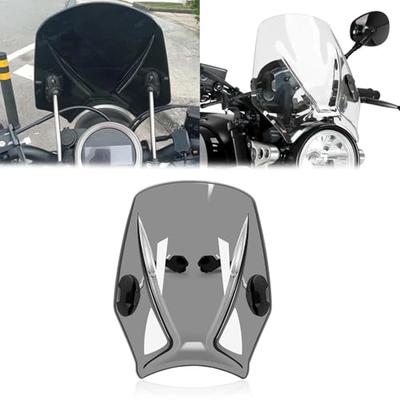 EODIEMD FOR 2025 W230 Meguro S1 W250 W800 W400 W650 2024 2023 Motorcycle Windshield Windscreen Bracket Windshield Cover Guard (Gray) [Regular Size]