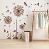 Kreativer brauner Pusteblumen-Schmetterlings-Aufkleber für Wohnzimmer Schlafzimmer Dekoration Selbstklebend Wanddeko