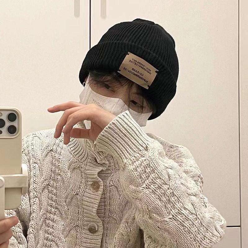 Wool Hat Women's Winter Korean Version of Versatile Face Small Landlord Hat Trendy Handsome Ins Cold-proof Knitted Hat Men