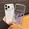 Transparent Clear Lavender Phone Case For Apple Iphone 17 Pro Max 16 15 14 Plus 17Air Rose Flower Oil Painting Shockproof Cover