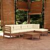 Day and Night - Day and Night Garden Furniture 6 Pieces and Cushions Honey Brown Pine Wood