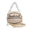 2024 New Fashionable Women's Shoulder Bag, Leather Chain Basketball Bag, Letter Printed Crossbody Bag