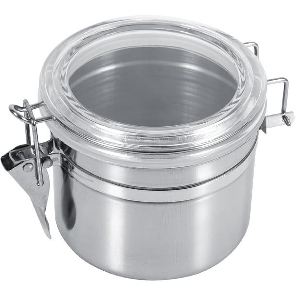 Stainless Steel Canister, Airtight Food Storage Container with Locking Clamp Clear Lids, Food Storage Coffee Beans Canister for Flour Tea Sugar Rice