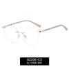 Spring Hinge Transparent Rimless Glasses Women Trendy Large Cat Eye Anti Blue Light Plain Glass Spectacle