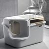 Enclosed Corridor Cat Litter Box Anti-Splash Litter Tray High-Sided Covered Cats Toilet Jumbo Cat Bedpans with Privacy Tunnel