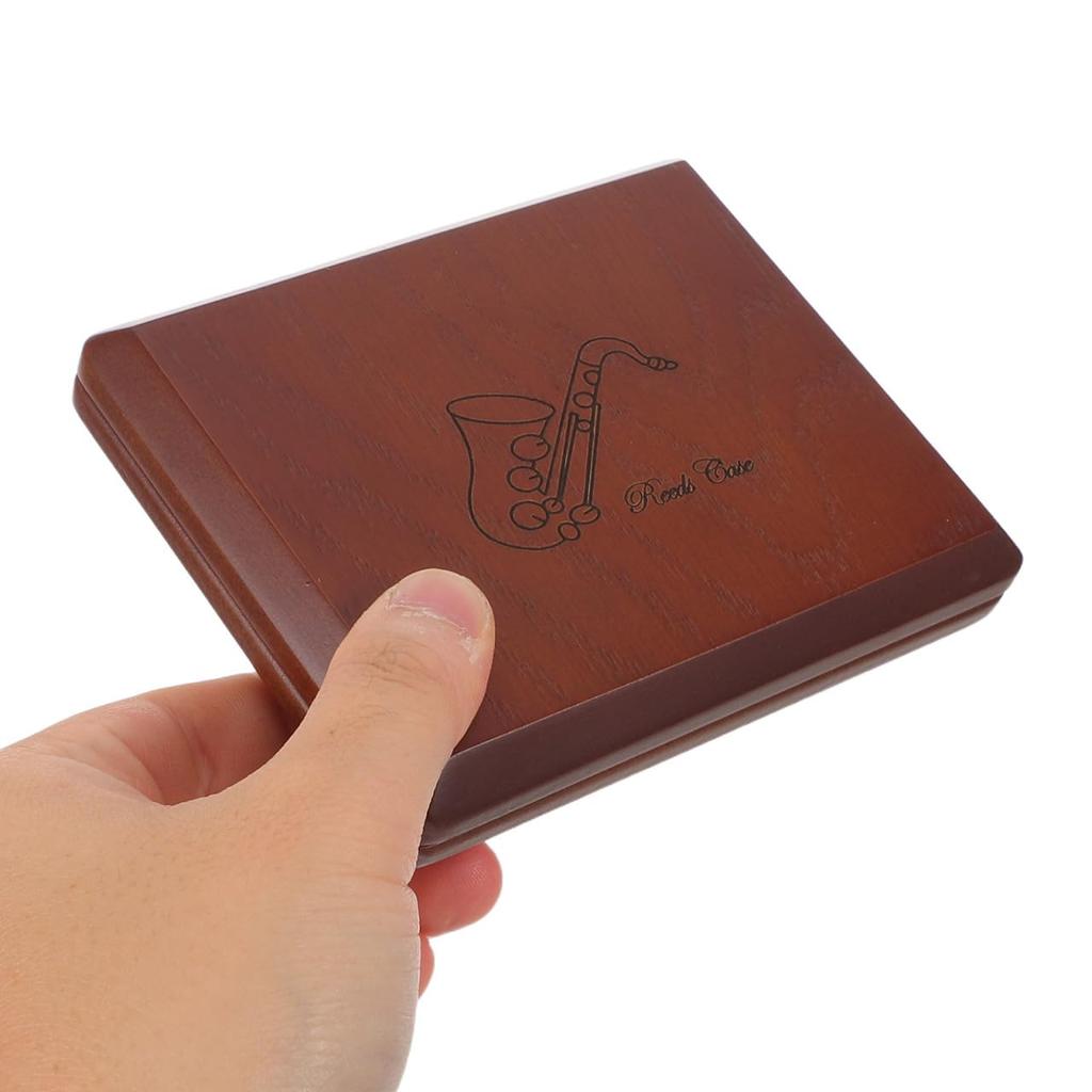 ifundom Alto Saxophone Reed Case, Double Opening, Wooden, Shockproof, Waterproof, Reed Storage Box, Lightweight, Portable, Also Suitable for