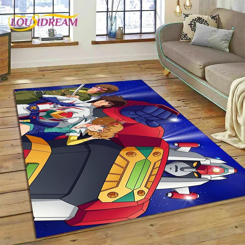 Tappeto Moquette 3D Cartone Animato UFO Robot Grendizer Anime per Camera da Letto Soggiorno Decorazione Casa Divano, Tappetino da Gioco Grande Decorativo per Bambini