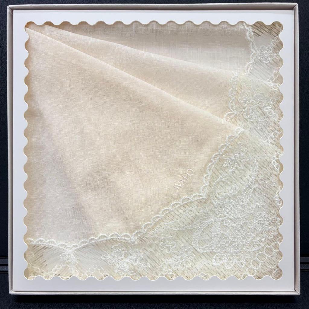 Used Unused WAKO Lace Handkerchief Ginza Wako Floral Lace Handkerchief