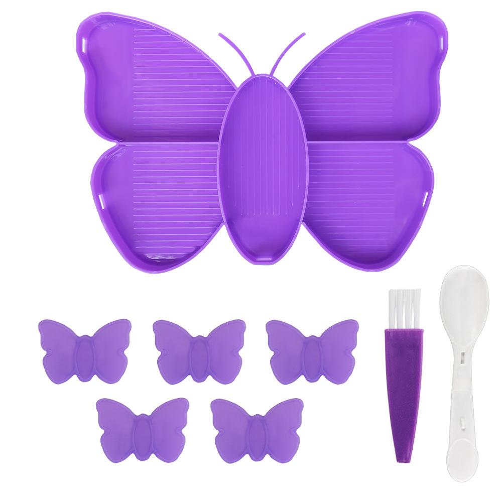 8pcs/Set DIY Diamond Painting Tool Set -Butterfly Multifunctional Flip Plate, Drill Points, Trays & Funnels for DIY Projects
