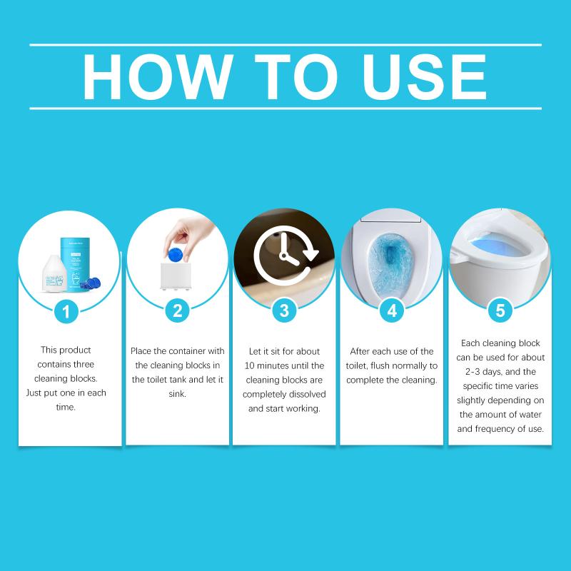 120g Toilet Cleaner Tablets Powerful Odor Eliminator Automatic Cleaning Descale Stain Remover For Household Toilet