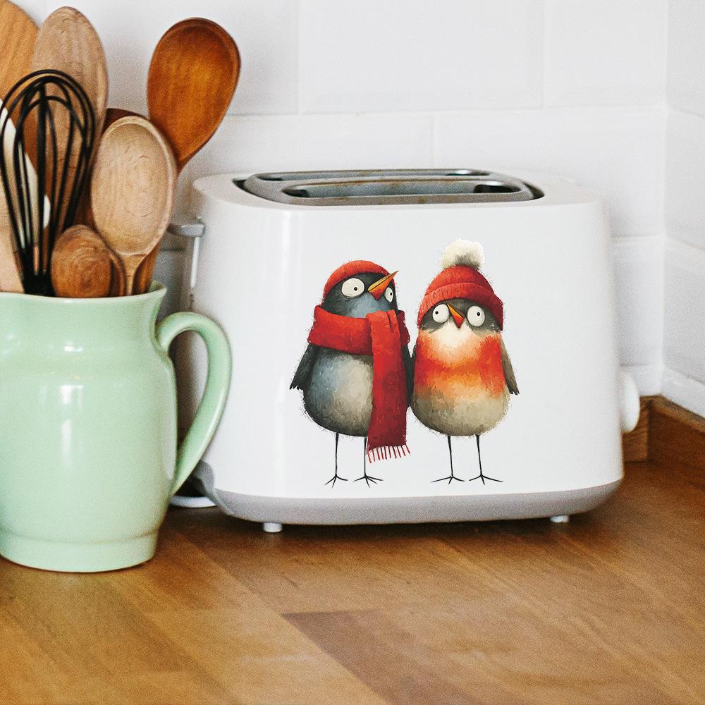 Weihnachtsdekoration Niedlicher kleiner Vogel Glastüren und Fenster Heimverschönerung und Dekoration Fensteraufkleber