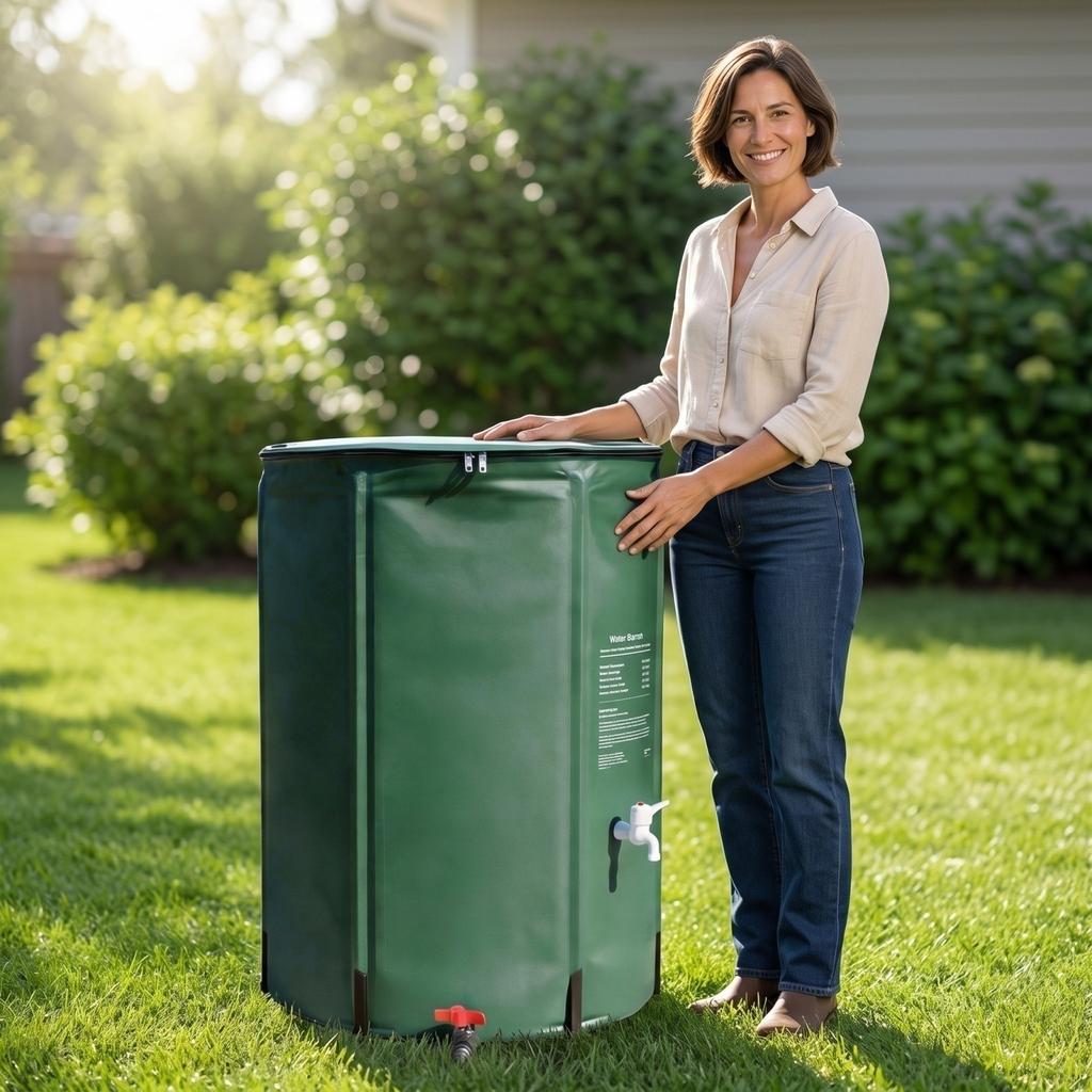 Thickened Soft Rainwater Collection with Lid for Garden and Outdoor Use