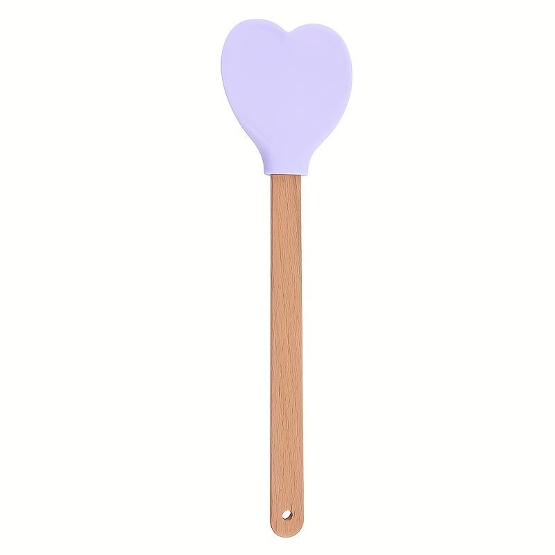 

1PC Silicone Scraper, High Temperature Resistant Cream Spatula, Cake Stirring Tool, Household Baking Utensils, Food Grade Heart-shaped Jam Scraper