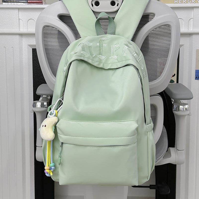 Schoolbag New Japanese Simple College Student Versatile School Bag Junior High School Student Large Capacity Solid Color Leisure Travel Backpack