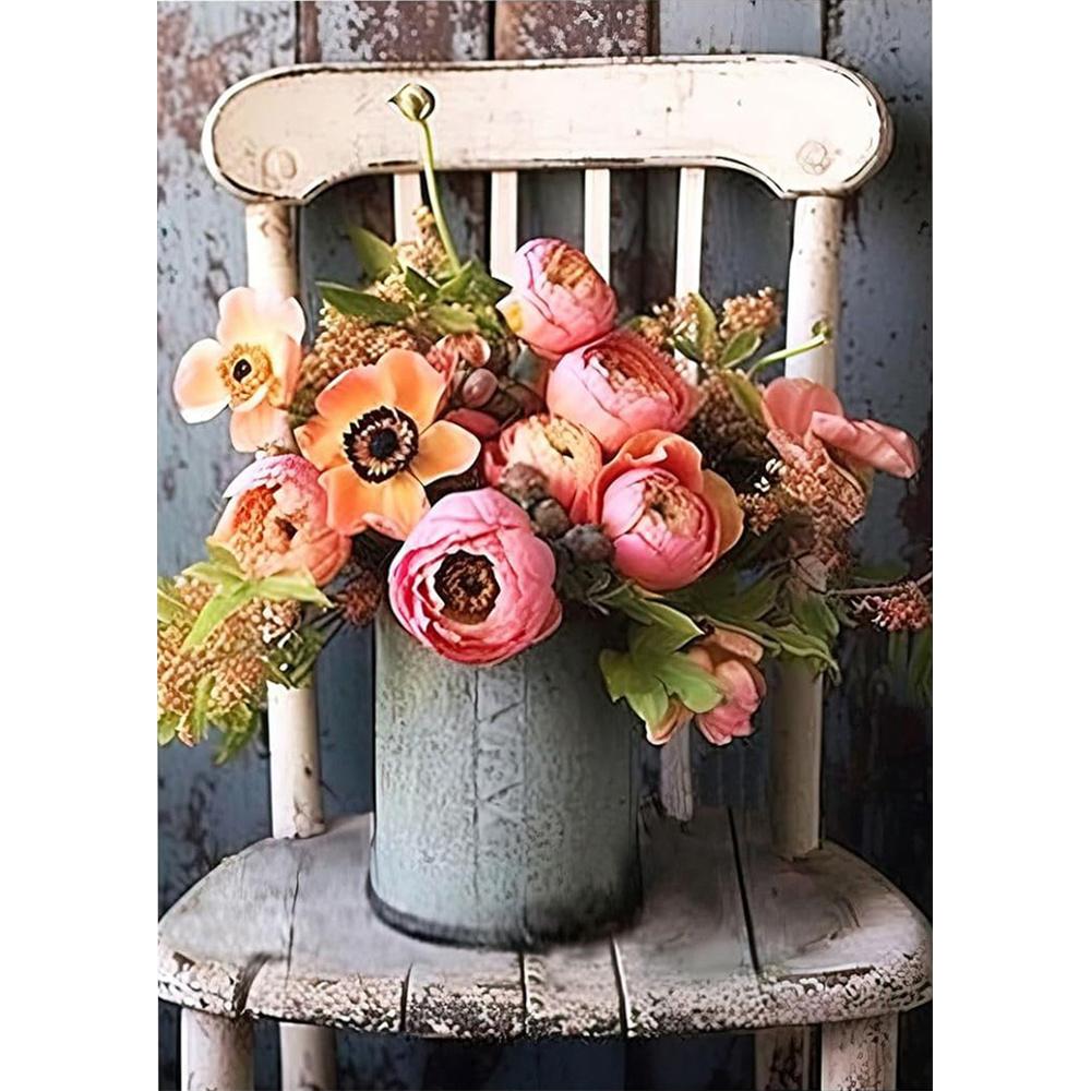 5D DIY Diamantmalerei Blume Kreuzstich-Set AB Diamant Runder Diamant Rose Sonnenblume Diamantstickerei Mosaikkunst Heimdeko