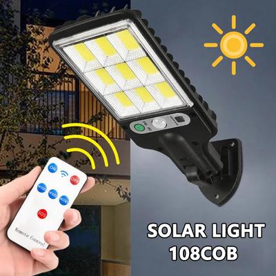 Sensor Straßenlampe 3 Lichtmodi Außen Wasserdicht Sicherheits Solarleuchten Garten Terrasse Garagentor Straßenbeleuchtung 72COB