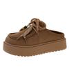 Baotou Half Slippers Women's Thick Soles 2025 New Heightening Birkenstock Slippers Retro Ethnic Style One-pedal Lazy Shoes