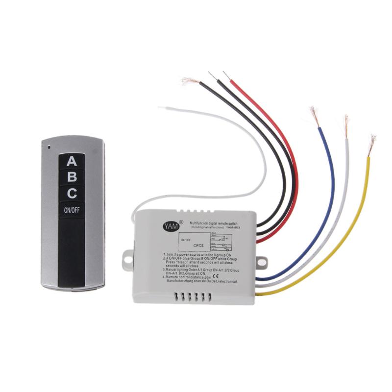 Buy 220V 3way Wireless Light Switch and Receiver Kit Remote Control