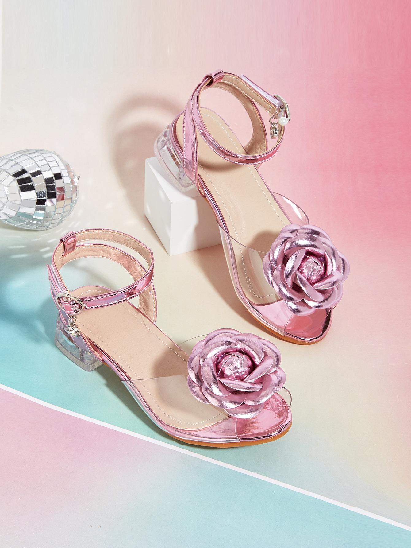 Summer 2026 Girls  Princess Crystal High-Heeled Sandals - Outdoor Fashion 30