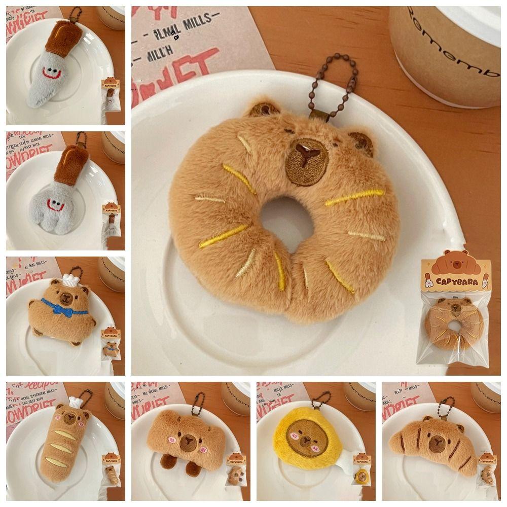 Decoration Food Plush Keychain Croissant Bag Pendant Plush Bread Key Chain  Hanging Accessory