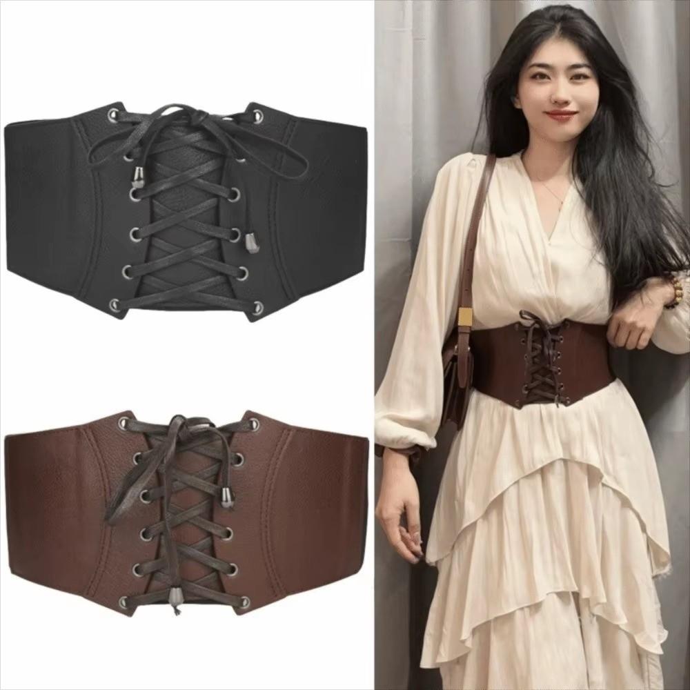 Solid Color Waist Belt Corset Elastic Belts For Women Fashion Wide Belts  for Dress Coat