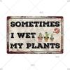 Tin Sign Garden Hoeing Aint Easy Flower Plant Sign Decor Funny Slogans Born with Plants Retro Look Metal Poster FarmhouseSign