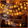 1PC 10/20LED Halloween String Lights Pumpkin Ghost Spider Web Cat Atmosphere Lights Ideal for Indoor Outdoor Window Porch Decor
