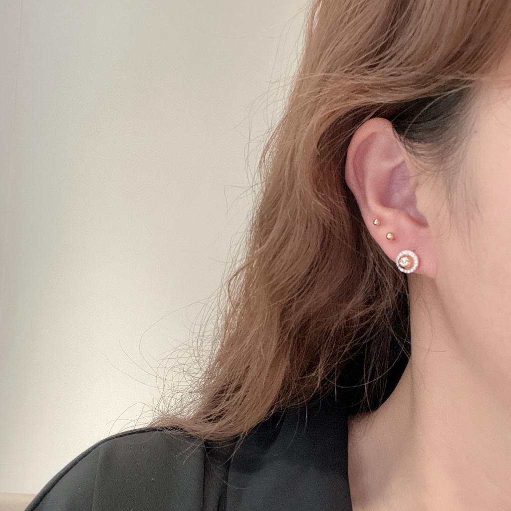 vacuum plated platinum inlaid with sparkling diamonds earring hot selling, highest version on the market  Non-allergic