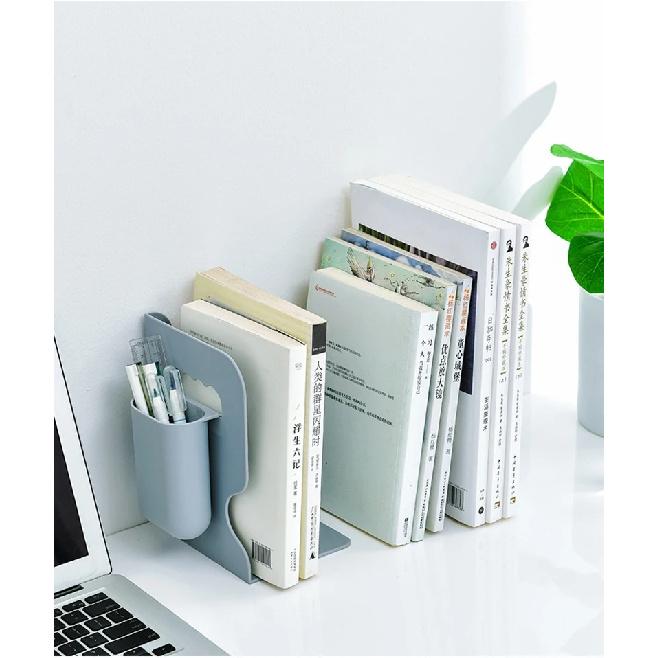 Retractable Book Stand With Pen Holder Creative Student Use Bookshelf Folding Storage Desk Organizer Office Accessories