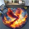 Phoenix Rising Round Area Rug,Carpet Rug for Living Room Bedroom Sofa Playroom Decor,Non-slip Floor Mat