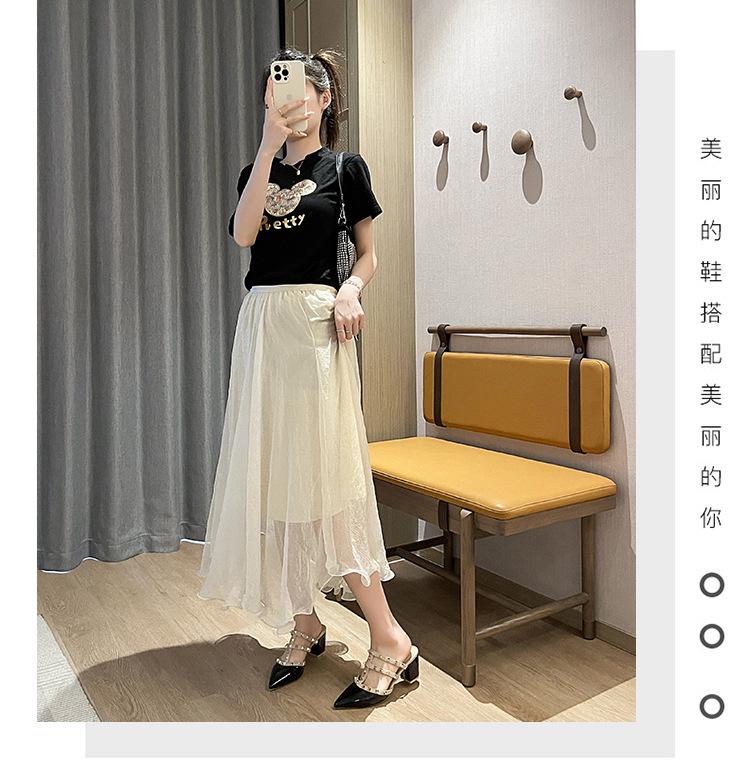 Pointed Willow Nail Bag Head Slippers Women's Spring and Summer 2025 Fashion Temperament with Skirt High Heels and Lazy Shoes