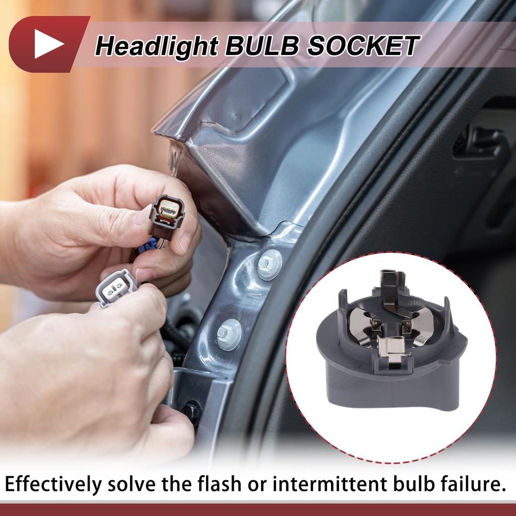 ABSOPRO 1pc Low Beam Headlight Socket for Vauxhall and Volkswagen Jetta Part Bulb Connector 2005-2010, Number 1T0941109,