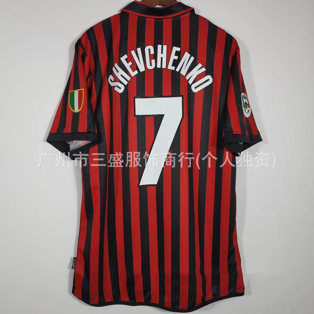 Wholesale sports outdoor retro series AC Milan jersey No. 22 Kaka No. 80 Ronaldinho same football jersey short sleeves