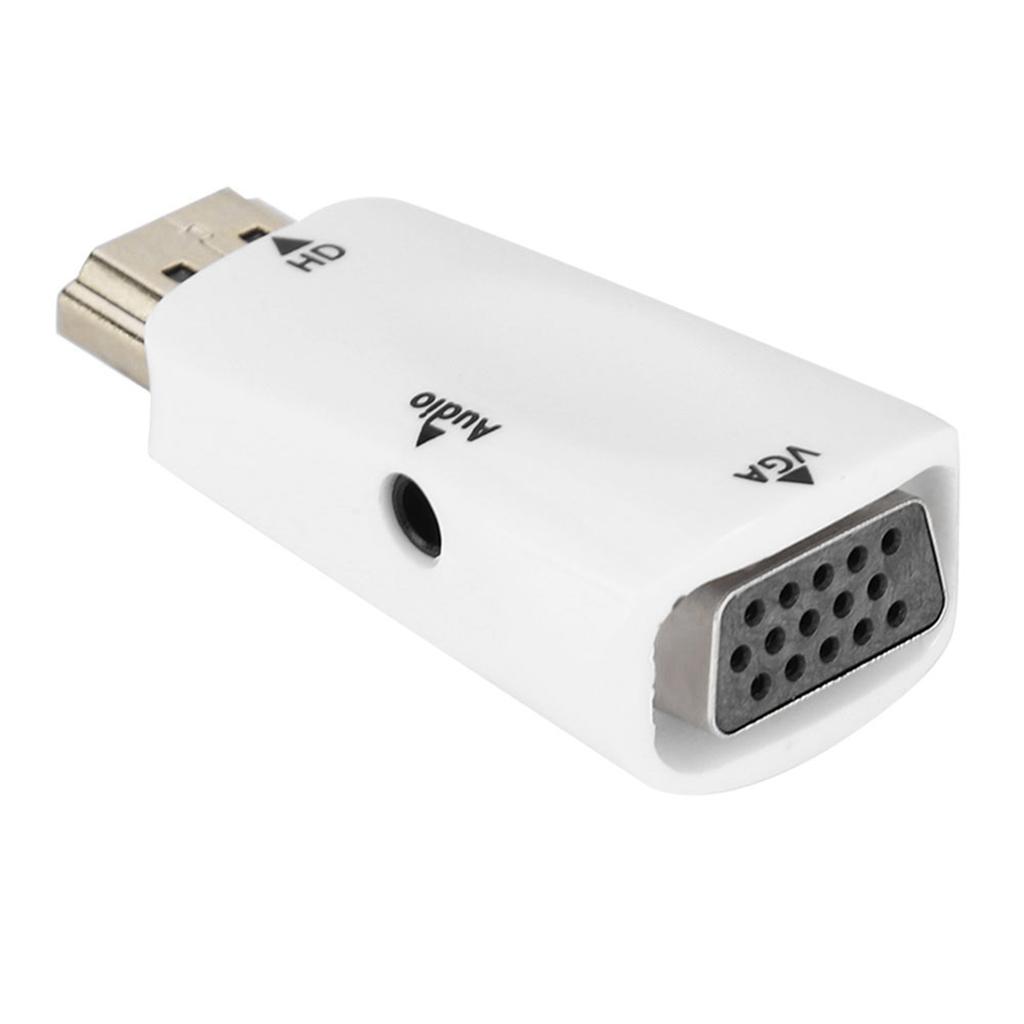 HD 1080P HDMI Female to VGA Female Converter Adapter with 3.5mm Audio Output Cable