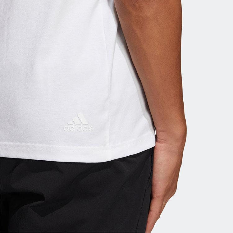 Adidas Graphic Print Sports Short Sleeve T-shirt Men Tops White HE9949