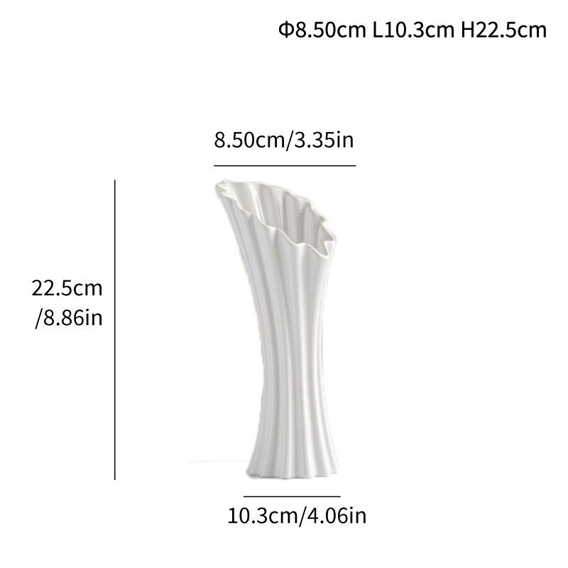 

Creative Nordic Ceramic Alien Striped Vase, Home Living Room Desktop Office Decoration Modern Minimalist Flower Arrangement, 1Pc