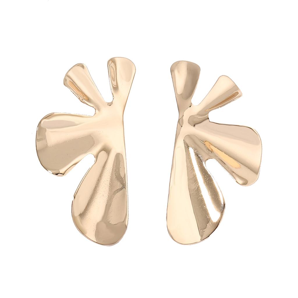 New Fashionable, Irregular, High-end and Personalized Petal-shaped Alloy Earrings, Light Luxury Earrings for Women